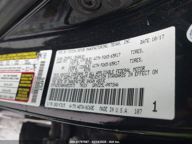 5TFAZ5CN0HX053573 Toyota Tacoma Trd Sport