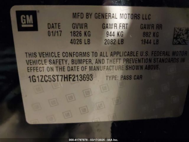 1G1ZC5ST7HF213693 Chevrolet Malibu 1fl