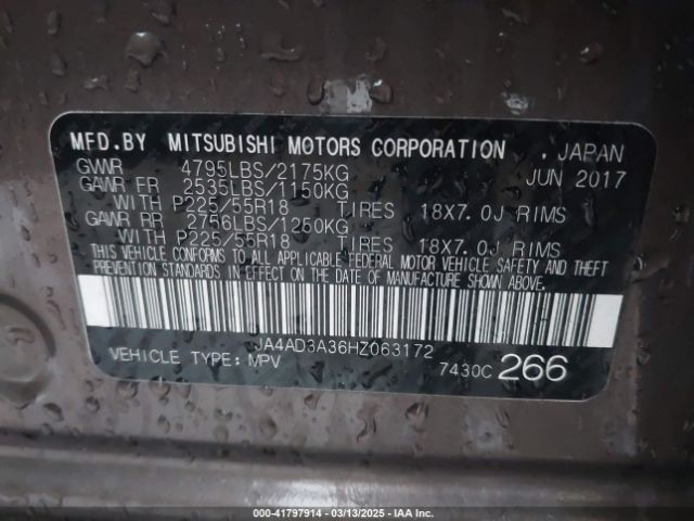 2017 MITSUBISHI OUTLANDER JA4AD3A36HZ063172 Photo 8