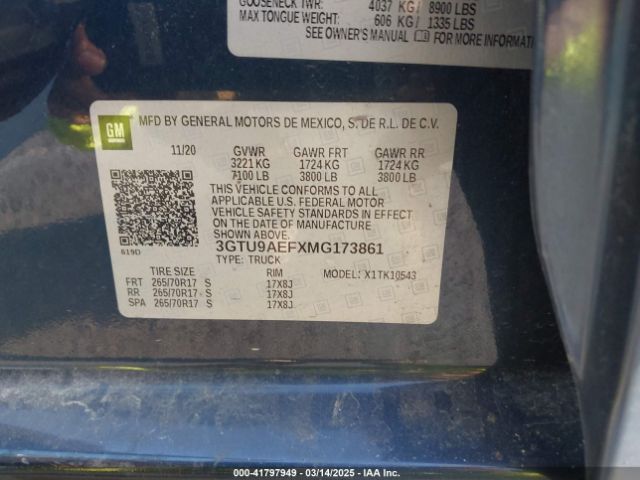 3GTU9AEFXMG173861 GMC Sierra 1500 4wd  Short Box