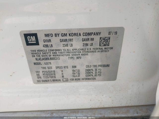 KL4CJASB9LB005313 Buick Encore Fwd Preferred