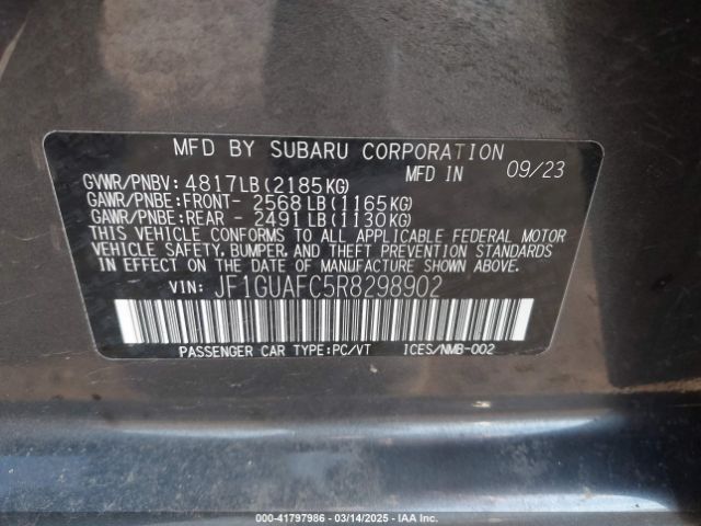 JF1GUAFC5R8298902 Subaru Impreza Sport 5-door