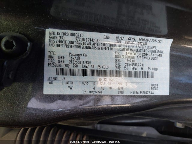 Ford FOCUS SE 2017 1FADP3F25HL315545 Image 9