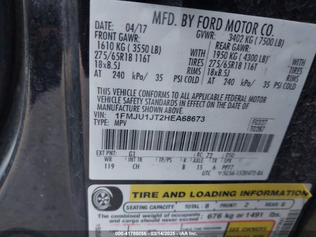 1FMJU1JT2HEA68673 Ford Expedition Xlt