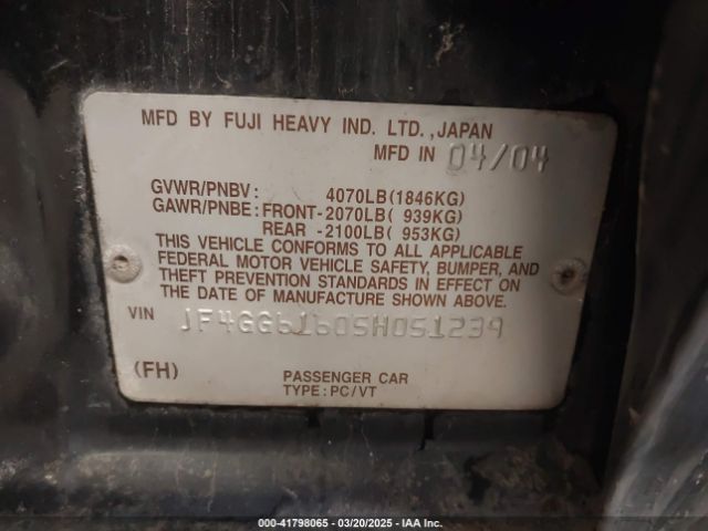 2005 SAAB 9-2X JF4GG61605H051239 Photo 8