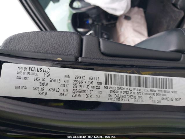 1C4RJFBG3LC293591 Jeep Grand Cherokee Limited 4x4