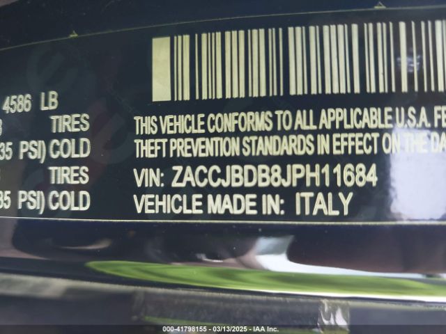 ZACCJBDB8JPH11684 Jeep Renegade Limited 4x4