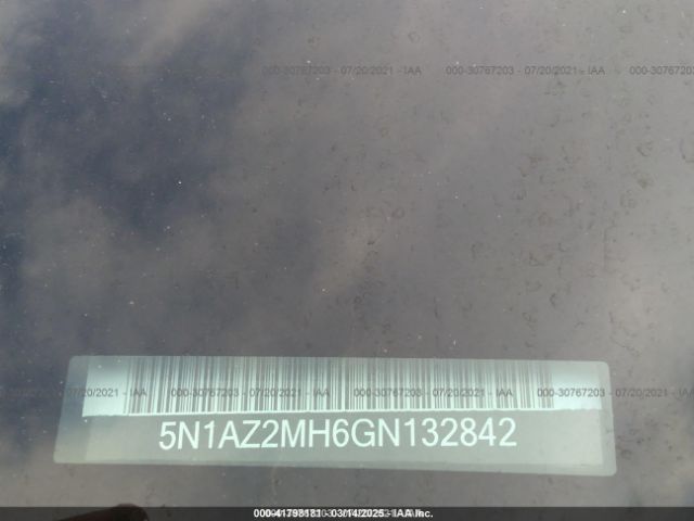 5N1AZ2MH6GN132842 Nissan Murano Platinum/s/sl/sv