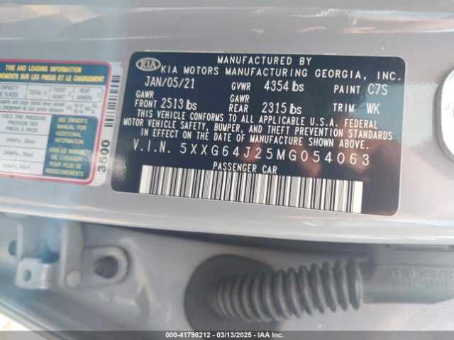 5XXG64J25MG054063 KIA K5 Gt-line