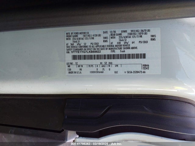 1FTYE1YG7LKB68822 Ford Transit-150