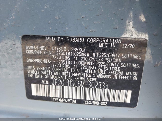 JF2GTHSC6MH302333 Subaru na