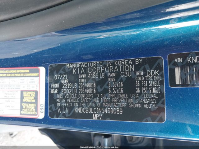 KNDCB3LC1N5499089 KIA Niro Lxs