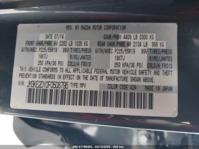 JM3KE2DY0F0508796 Mazda Cx-5 Grand Touring