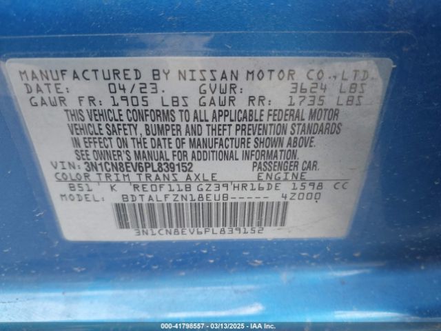 3N1CN8EV6PL839152 Nissan Versa 1.6 Sv Xtronic Cvt