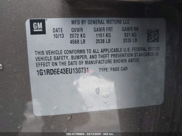 1G1RD6E43EU130731 Chevrolet Volt