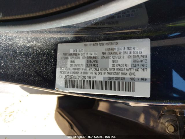 JM3TCBBY8J0212284 Mazda CX-9 SPORT
