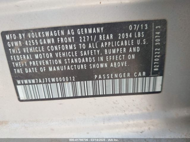 WVWNM7AJ7EW000012 Volkswagen Golf 2.0l Tdi