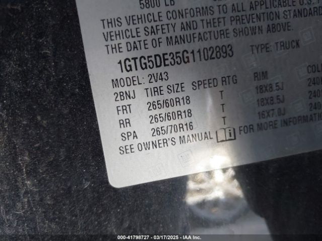 1GTG5DE35G1102893 GMC CANYON SLT