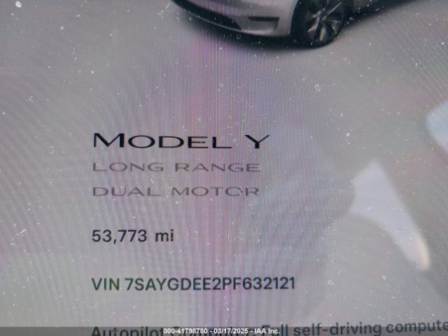 7SAYGDEE2PF632121 Tesla Model Y Awd/long Range Dual Motor All-wheel Drive
