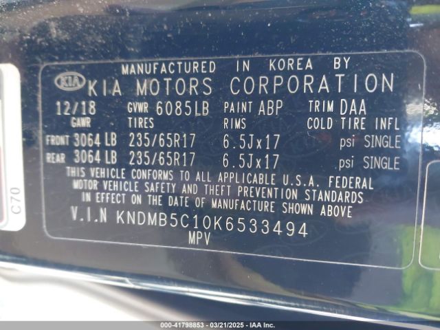 KNDMB5C10K6533494 KIA SEDONA LX