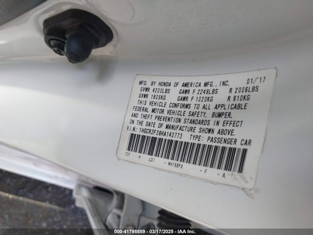 1HGCR2F38HA140773 Honda ACCORD LX