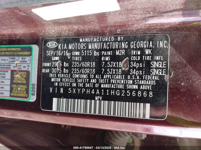 KIA Sorento 2.0t Ex 2017 5XYPH4A11HG256868 Image 9