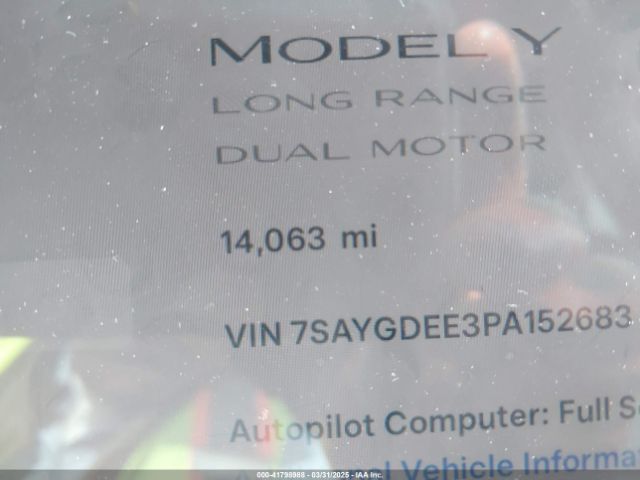 7SAYGDEE3PA152683 Tesla Model Y Awd/long Range Dual Motor All-wheel Drive