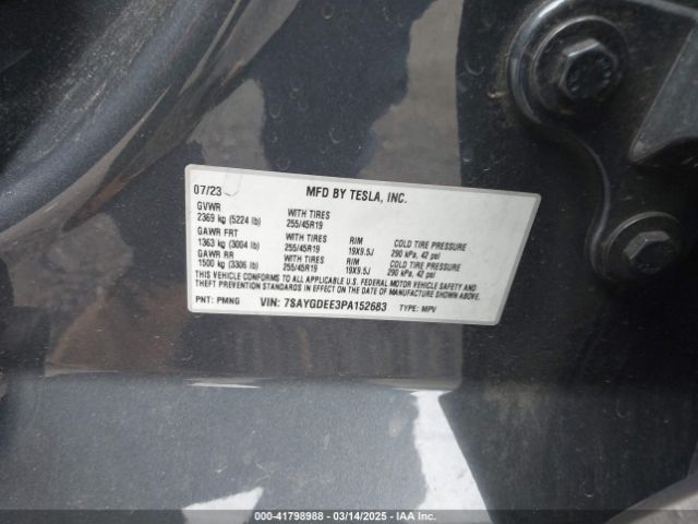 7SAYGDEE3PA152683 Tesla Model Y Awd/long Range Dual Motor All-wheel Drive