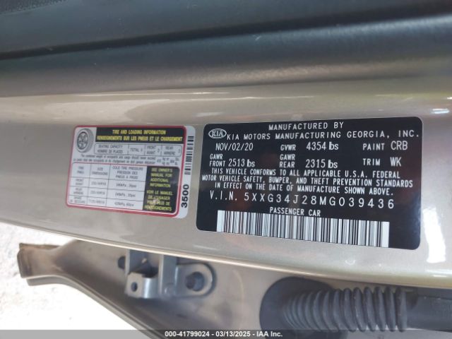 2021 KIA K5 5XXG34J28MG039436 Photo 8