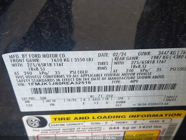 1FMJK1J80REA32516 Ford gtdi-standard