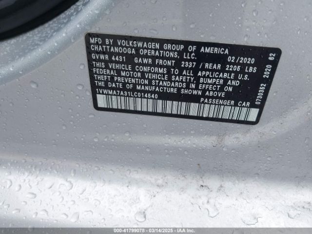 1VWMA7A31LC014540 Volkswagen Passat 2.0t R-line