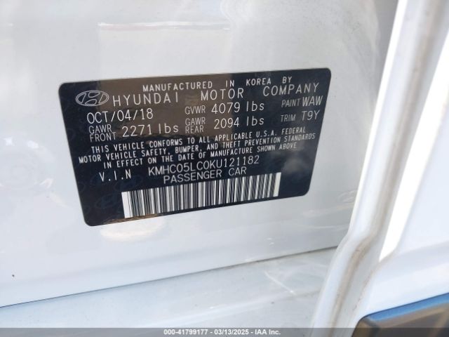 2019 HYUNDAI IONIQ HYBRID KMHC05LC0KU121182 Photo 8
