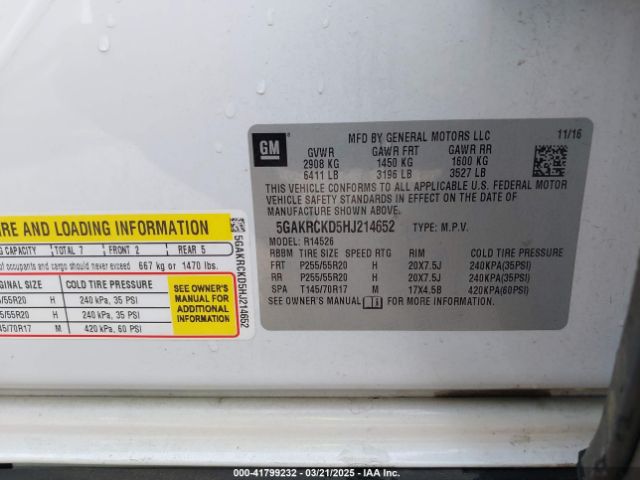 5GAKRCKD5HJ214652 Buick Enclave Premium