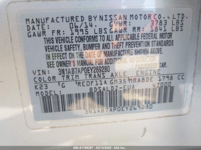 Nissan SENTRA SV 2014 3N1AB7AP0EY269280 Image 9