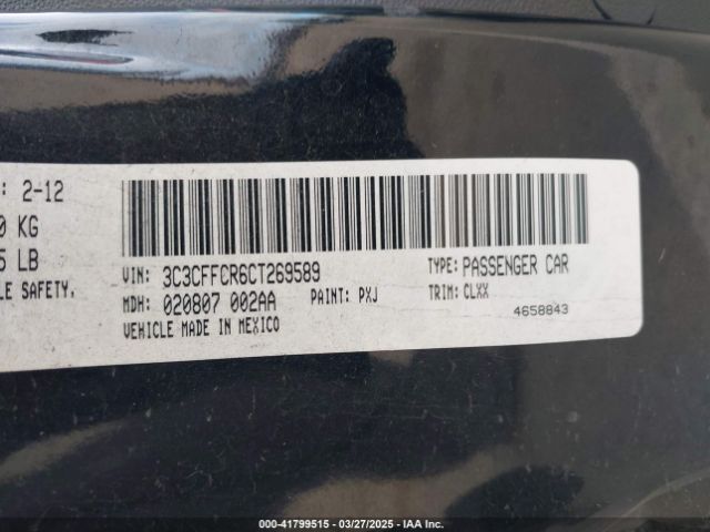 2012 FIAT 500 3C3CFFCR6CT269589 Photo 8