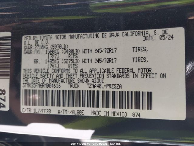 3TMKB5FN6RM004616 Toyota Tacoma 2wd Sr5