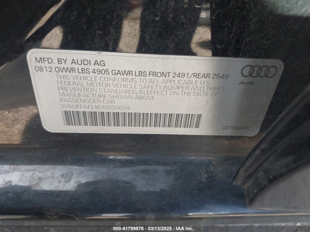 2013 AUDI A4 WAUFFAFL9DN020026 Photo 8