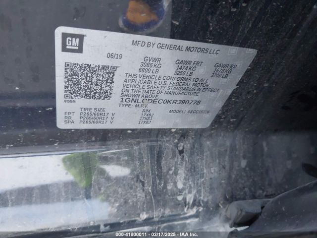 1GNLCDEC0KR390778 Chevrolet Tahoe Commercial Fleet