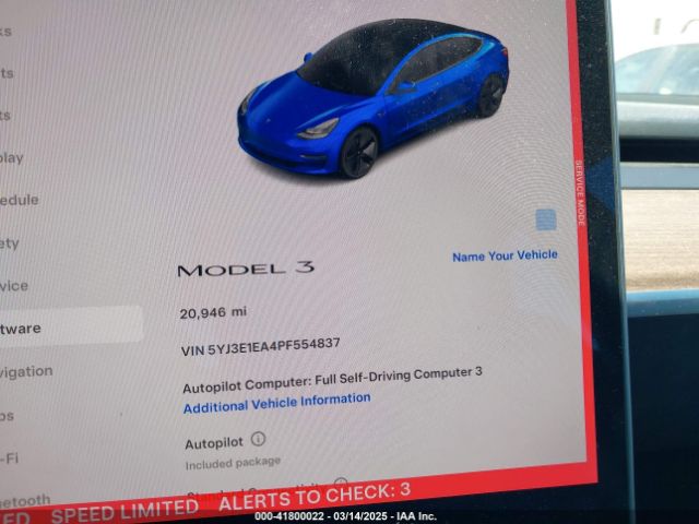 5YJ3E1EA4PF554837 Tesla Model 3 Rear-wheel Drive