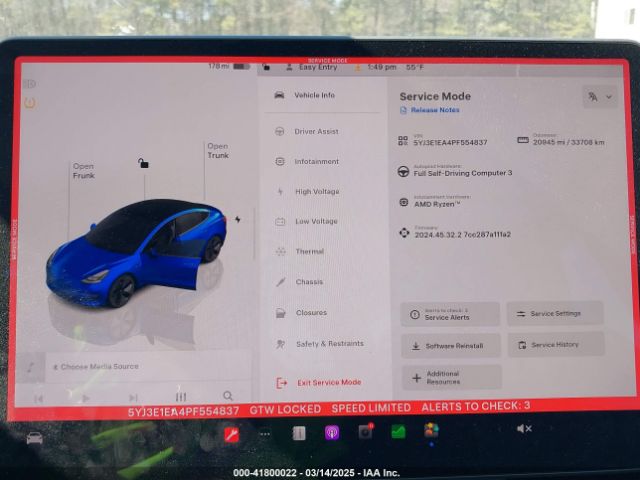 5YJ3E1EA4PF554837 Tesla Model 3 Rear-wheel Drive