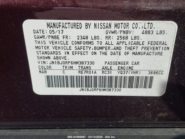 JN1BJ0RP6HM387330 Infiniti QX50