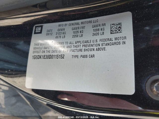 2013 CADILLAC CTS 1G6DK1E38D0115152 Photo 8