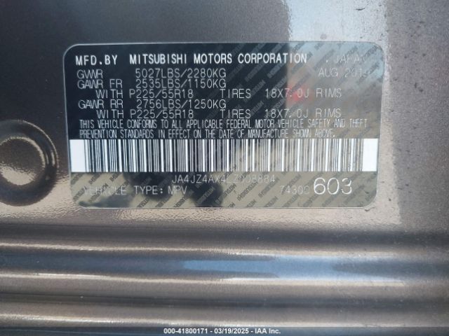 2020 MITSUBISHI OUTLANDER JA4JZ4AX4LZ008884 Photo 8