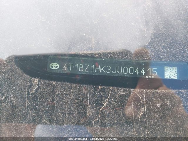 4T1BZ1HK3JU004415 Toyota Camry Xle V6