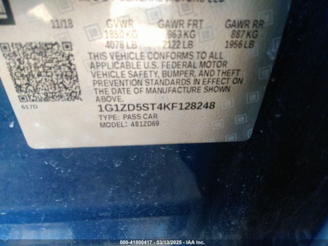 1G1ZD5ST4KF128248 Chevrolet MALIBU LT