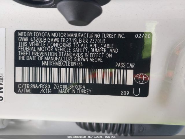 NMTKHMBX7LR109784 Toyota C-HR XLE