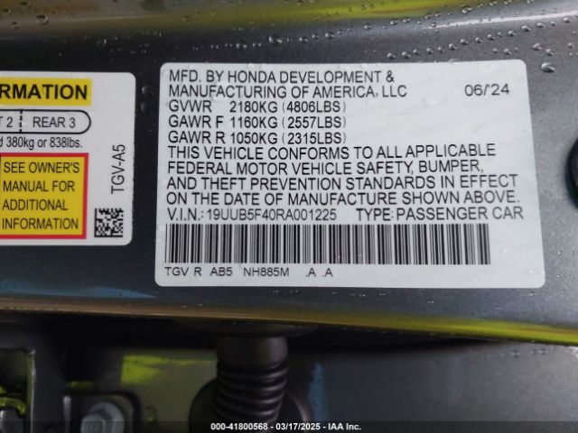 2024 ACURA TLX 19UUB5F40RA001225 Photo 8