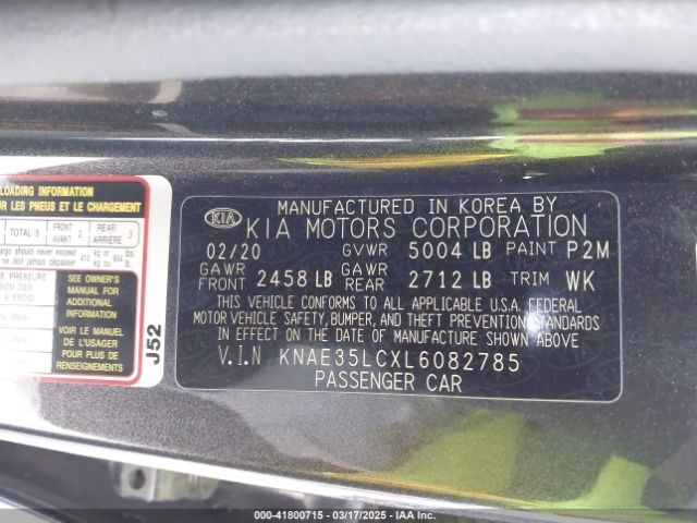 2020 KIA STINGER KNAE35LCXL6082785 Photo 8