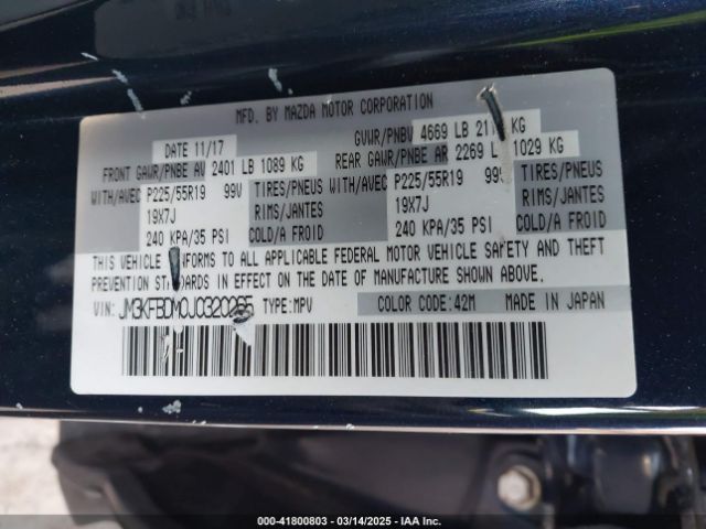 JM3KFBDM0J0320265 Mazda Cx-5 Grand Touring