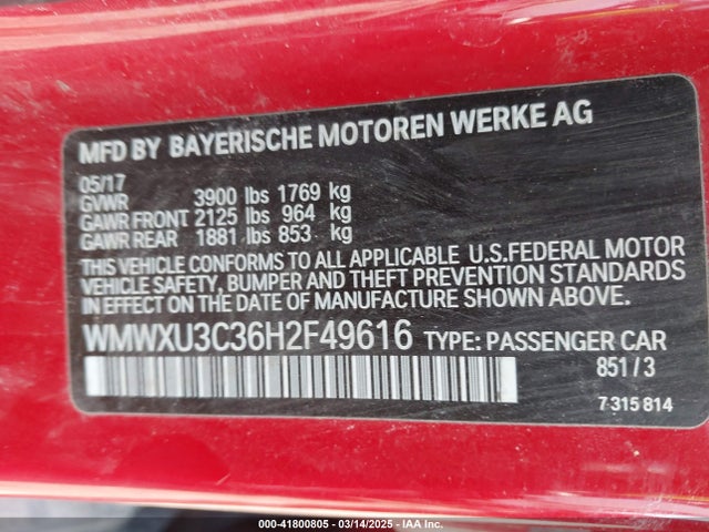 2017 MINI HARDTOP WMWXU3C36H2F49616 Photo 8